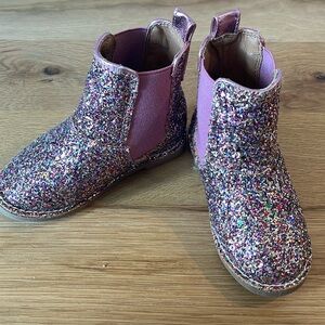 Jcrew multi color sparkle boots, toddler, size 8.